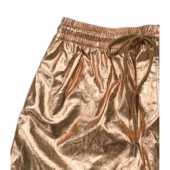 ALC. Ryder Metallic Linen Shorts Rose Gold XS high Waist - Picture 5 of 8